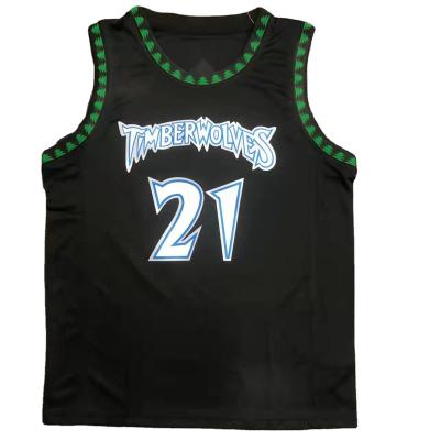 China Retro garnett black no.3 no.1 marbury edwards no.25 antibacterial wholesale high quality embroidery basketball singlet no.21 rose for sale