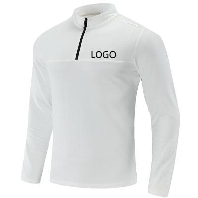 China Wholesale Custom Fit Men's Sports Workout Running Shirt Dry Logo Winter Solid Breathable 1/4 Zipper Men's Long Sleeve Sweatshirts for sale