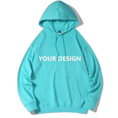 China 340GSM Logo High Quality Solid Hooded Wholesale Anti-Shrink Women's Hoodies Men's Custom Hoodies for sale