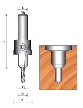 China TCT countersink bit with red (LH) or black (RH) color painted surface for sale