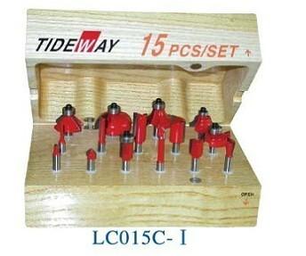 China 15 Set router bit sets with two times grinding rough grinding and finish grinding for sale