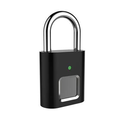 China Aluminum Alloy ADC12 Factory Price Small Electronic Fingerprint Smart Padlock Fingerprint Padlock for sale