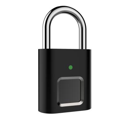 China Alloy+303 Aluminum Stainless Steel Waterproof USB Charging Cheap Small Fingerprint Smart Lock Electronic Safe Padlock Used In Case Bag Backpack Luggage for sale