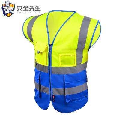 China China Wholesale Zipper Front Safety Vest High Visibility Safety Reflective Vest for sale