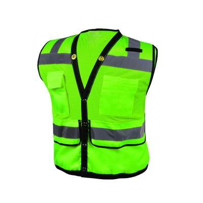 China Reflective Reflective Vest chalecos de seguridad Road Safety Visibility Mesh Hook Loop Safety Vest High Visibility High Top for sale