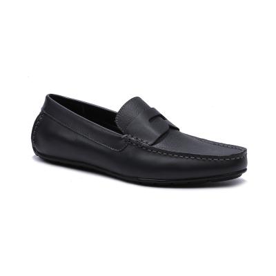 China Fashion Trend Luxury Black Casual Slip On Mens Genuine Leather Penny Loafer Shoes for sale