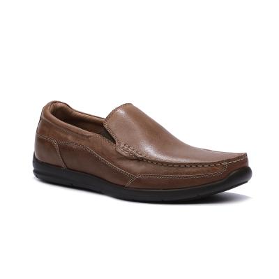 China Light Brown Slip On Shoes Mens Genuine Leather Dress Loafers Manufacturers for sale