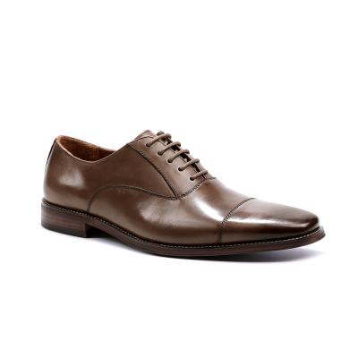 China Custom Brown Formal Pure Leather Mens Breathable Oxford Shoe Manufacturer for sale