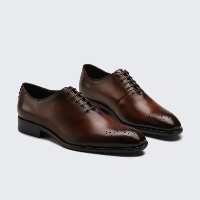 China Breathable Wholesale Latest Design Mens Genuine Leather Brown Oxford Classic Shoes for sale