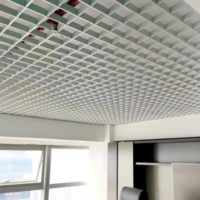 China Customized Aluminum Open Cell Grid Ceiling , Metal Slat Grille Ceiling Panels for sale