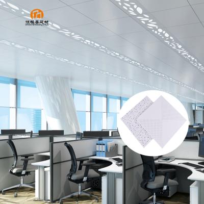 China Lightweight Clip-in Aluminum Ceiling Tiles 600x600 Acoustic Aluminum Plafond Decoration Metal Ceilings for Office for sale