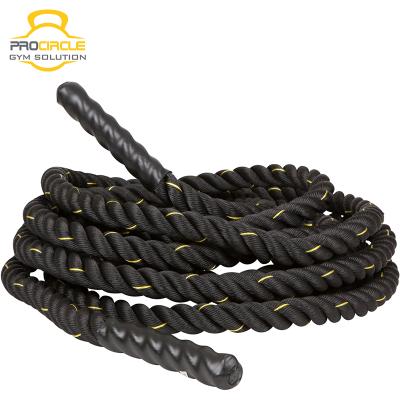 China High Quality Fitness Training Strength Climbing Black Nylon Battle Ropes With Hook for sale