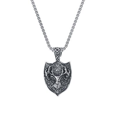 China High Quality Hiphop Retro Nordic Style Viking Totem Pendant Necklace Classic Punk Chain For Men for sale