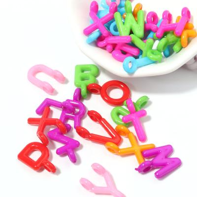 China Factory Wholesale 50Piece/Bag Acrylic Random Color Letter Bead For DIY Necklace for sale