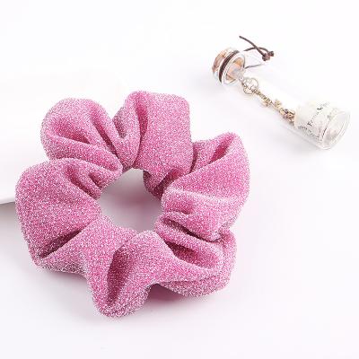 China Fashion Glitter Hair Scrunchies High Quality Elastic Hair Bands For Women for sale