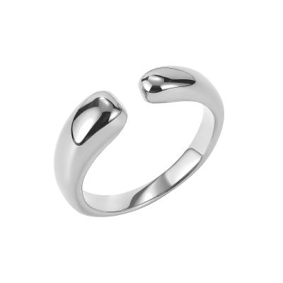 China New Fashion Stainless Steel Environmental Friendly Open Geometric Soft Ring For Women for sale