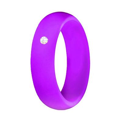 China Environmentally Friendly Silicone Micro Ring Micro 5.7mm Wide Female Couples Ring Diamond Ring for sale