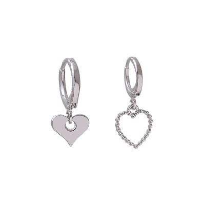 China New Environmental Friendly Asymmetry Heart Earrings Shape Circle Earrings For Girl And Women for sale