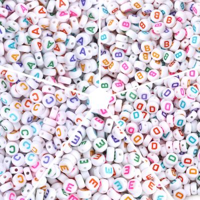 China 100pcs Popular Oil Drip Acrylic Alphabet Beads Colorful Letter Beads For DIY Jewelry Accessories for sale