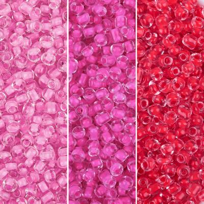 China DIY Jewelry Making 3mm Transparent Colored Rice Glass Bead Round Spacer Bead For DIY Jewelry Making for sale