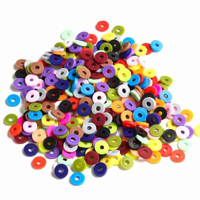 China 1000pcs 6mm Bulk Flat Round Polymer Clay Beads Environmental Friendly For Wholesales for sale