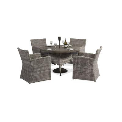 China Modern garden furniture set, weaving dining chair and round table for sale