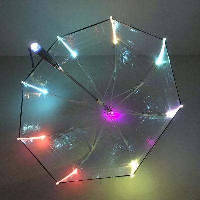 China Minimalist Waterproof Transparent Cute Kids Umbrella With Led Lights for sale