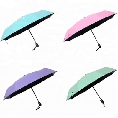 China Contemporary Chinese Shenzhen Promotional Cheap Lady Up Collapsible 3 Fold Small Auto Rain UV Sun Umbrella for sale