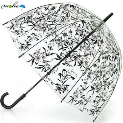 China Contemporary Dome Shape Transparent Printing POE Umbrella for sale