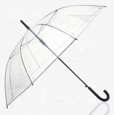 China Contemporary Custom Sublimation Print Clear Plastic Umbrella With Printing for sale