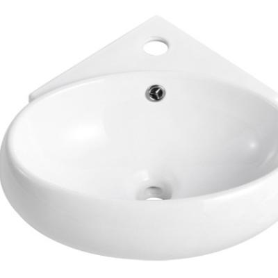 China Hot Sale Modern Triangle Wash Sink Ceramic Wall Hung Basin Small Size for sale