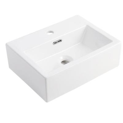 China Modern Rectangle Table Top Art Ceramic Hand Wash Basin Bathroom Sink Cupc for sale