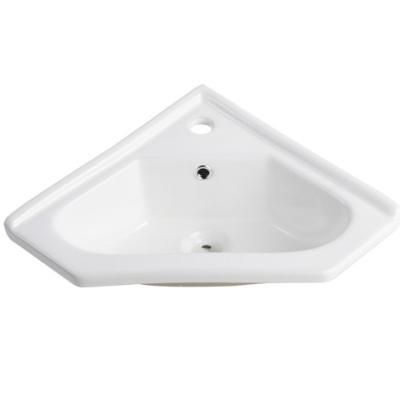 China Hot Sale Modern Wash Sink Ceramic Triangle Wall Hung Good Small Basin Safety And Practicability Bathroom Carrier Sink for sale