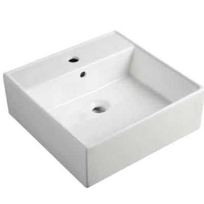 China Modern Design Bathroom Table Top Sink Basin Rectangle Bathroom Sink Art Basin Ceramic for sale