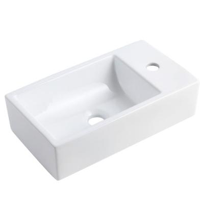 China Hotel modern simple white porcelain washbasin bathroom vanity washbasin luxury ceramic bathroom sinks for sale