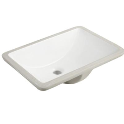 China Easy Clean Lavatory Rectangle Under Counter Ceramic Bathroom Vessel Vanity Sink Art Basin for sale