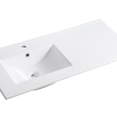 China Modern Hot Sale Countertop Wash Basin Bathroom Cabinet Basin Basin Ceramic Rectangular Thinsulate for sale