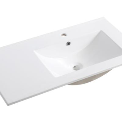 China Wholesale Modern Different Size Bathroom Cabinet Sink Vanity Thinsulate Rectangular Thinsulate Feather Edged Basin Counter Mounted for sale