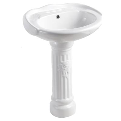 China Full Single Pedestal Washbasin Pedestal Bathroom Pedestal Sinks Wholesale High Quality Clean Easy for sale