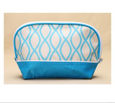 China Can Be Popular Soft Soft Silk Screen Cute Logo Blue Cosmetic Bags Custom Made Hand-carried Or Cross-Body 190D Polyester Wholesale for sale