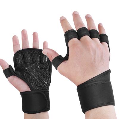 China Manufacturer Durable High Quality Polyester Fitness Gloves Lightweight Breathable Weightlifting Gloves With Thicken Eva Palm Pad for sale