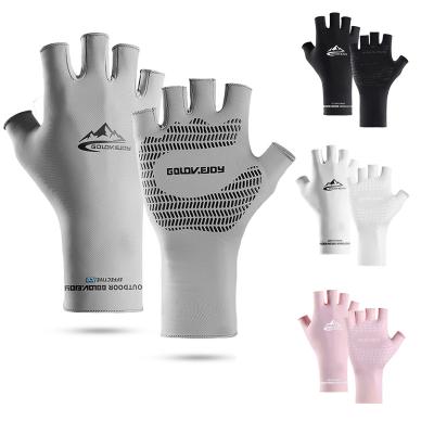 China Pink White Gray Lightweight Breathable Durable Outdoor Protective Fishing Work Gloves Non-slip for sale