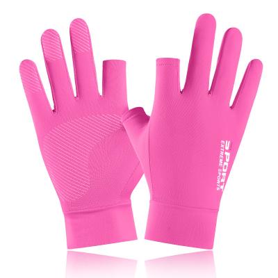 China New Product Hot Selling Polyester Waterproof Durable Pink Fishing Gloves Non-slip for sale