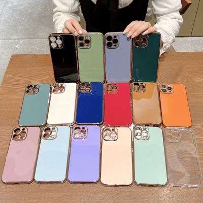 China Luxury Electroplating Sublimation Phone Cover Aesthetic Shockproof Phone Case Electroplate Phone Case For iphone 13 12 11 for sale