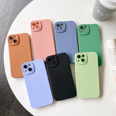 China 2021 Hot Selling Super Quality Oil Skin Feel Liquid Silicone Phone Case Shockproof For iPhone Full Model for sale