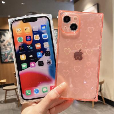 China Shockproof bling phone shell love shape shine shockproof color laser paper phone case for iphone 13/12/11 pro max/XS/XR/X 8 7 6 for sale