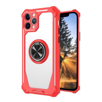 China Shenzhen Shockproof Mobile Phone Cover With Kickstand Magnetic TPU And Pro Ring Holder Max Hard PC 13 Phone Cases for sale