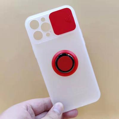 China Magnetic Attraction Shockproof Bracket Translucent Window Slip Back Phone Case For iPhone 13 12 11 Series for sale