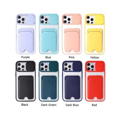 China Shockproof Protective Insert Credit Card Phone Case Push Window Phone Cover For iPhone XS XR 8 7 6 pro Max for sale