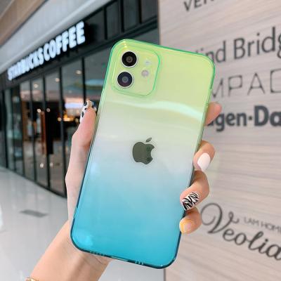 China Shockproof Technology Popular Dazzling Color Gradual Change Logo Custom Phone Case For IPHONE 13 12 11 mini for sale